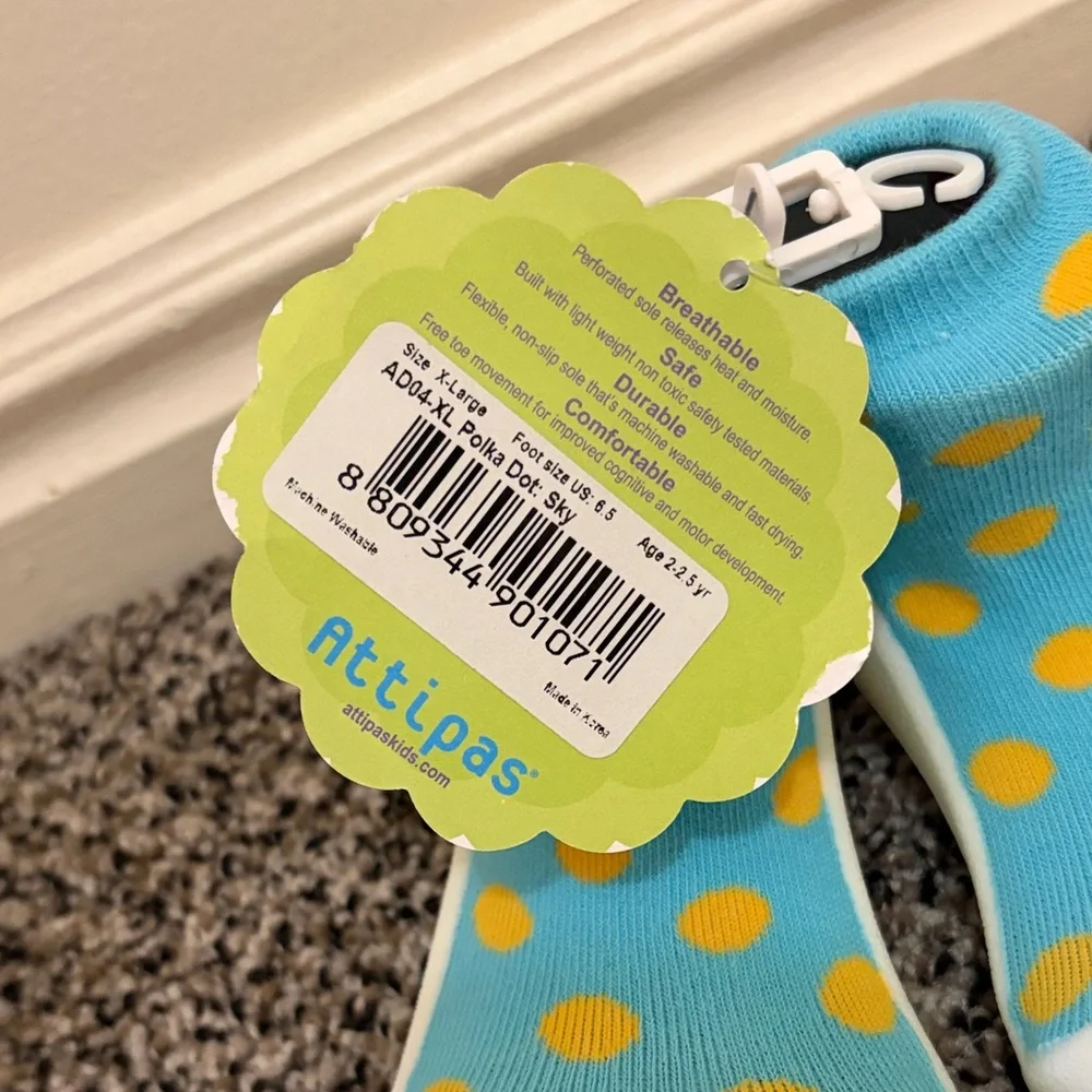 Turquoise and Yellow Polka Dot Baby Walker Shoes